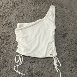 Elegant White One-Shoulder Top